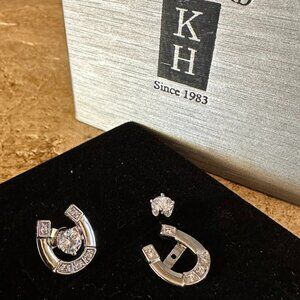 Kelly Herd equestrian horse shoe earrings and jackets, NEW